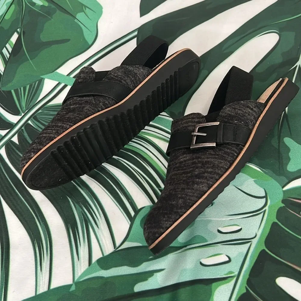 * Life Stride velocity charcoal slide flats with back strap